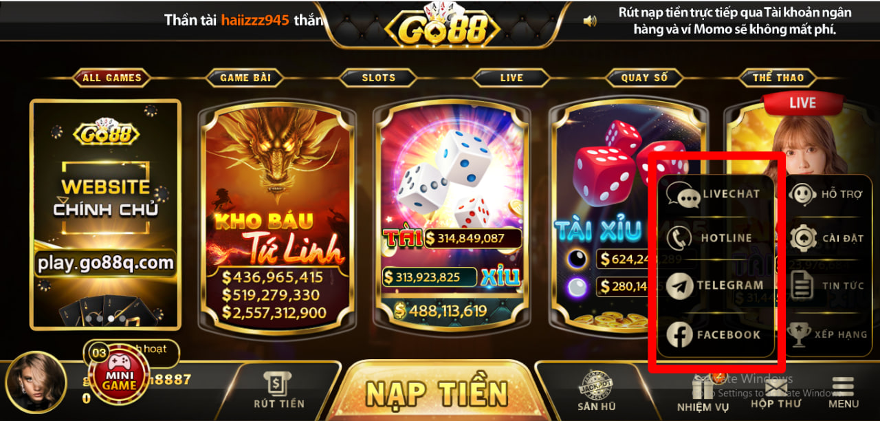 Game Go88 nâng cấp kênh hỗ trợ khách hàng mới