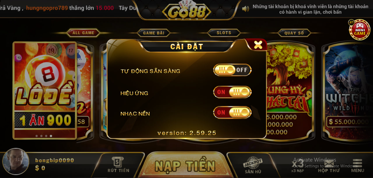 Cổng game Go88 nâng cấp version game lên phiên bản mới, go88 thay đổi tên miền nâng cấp hệ thống game