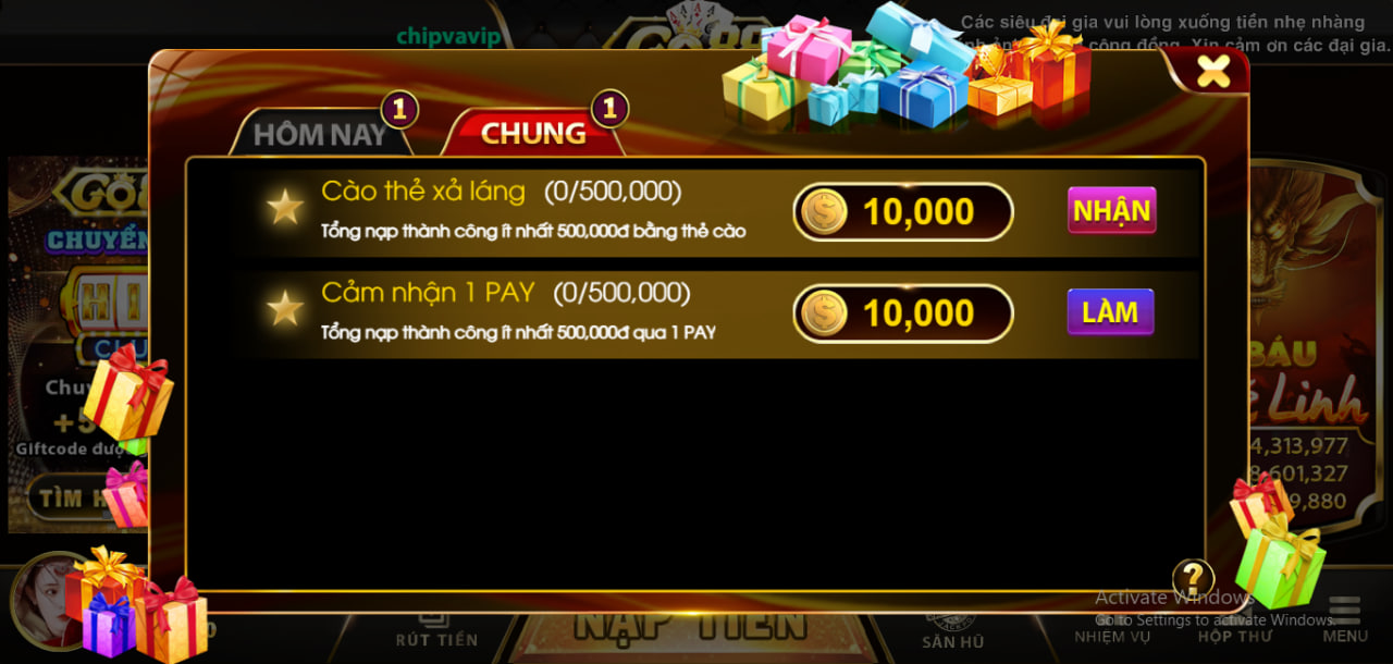 NHIỆM VỤ GAME GO88